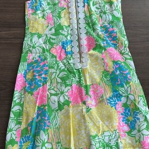 Lilly Pulitzer Floral Dress in Green, Pink, and Yellow